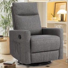 Fabric Single Sofa Rocking Chair Swivel Glider Recliner Nursery Rocker Chair