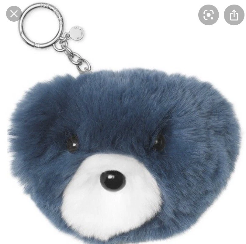 Michael Kors Teddy Bear Pom Pom Key Ring Rabbit Fur | eBay