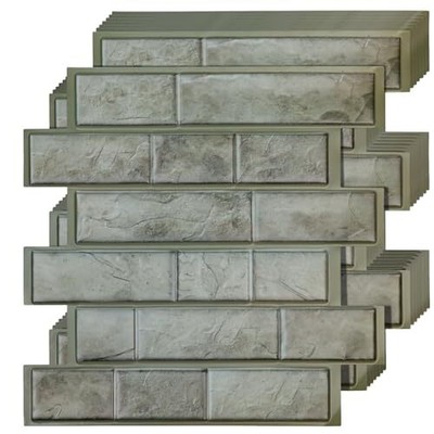  10 PCS 3D Wall Tiles Panels Peel and Stick 11.8'' * 11.8'' Faux 10 Pcs Brown