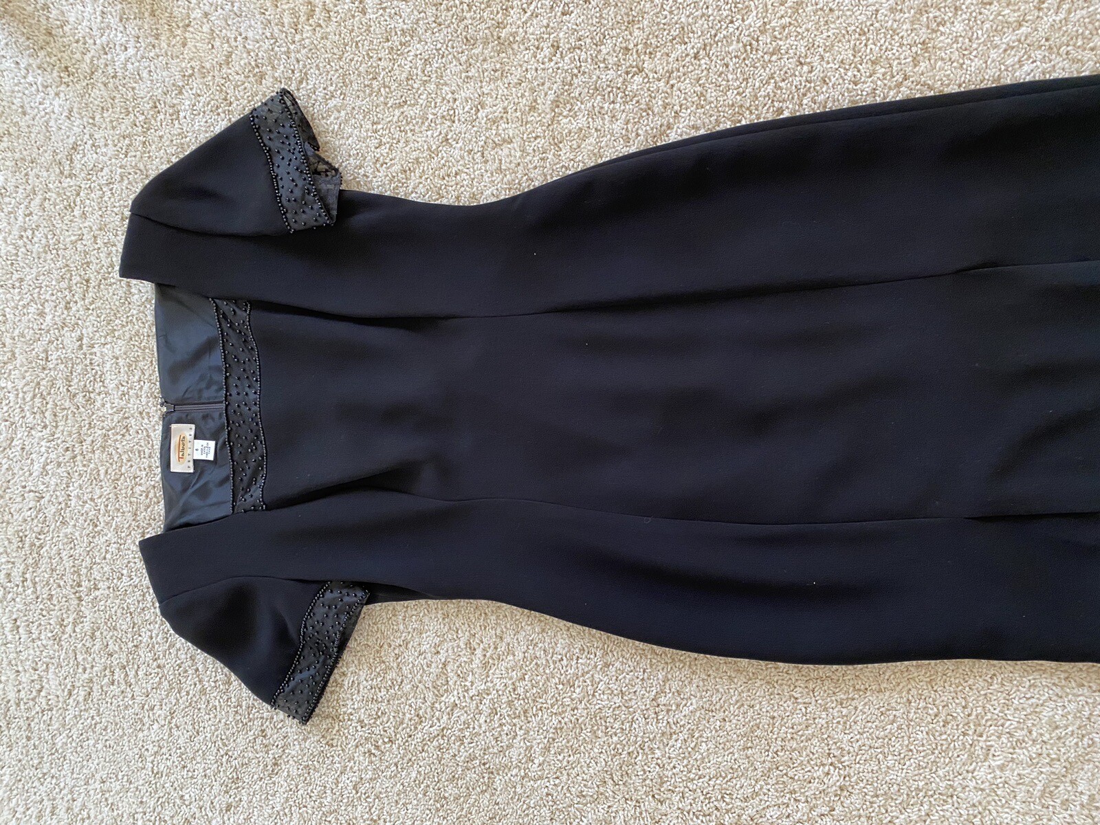 TALBOTS SIZE 8 BLACK BACK BUTTON DOWN SHEATH DRESS - image 1