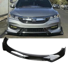 Gloss Black Car Front Bumper Spoiler Lip Splitter Body Kits For Honda Accord