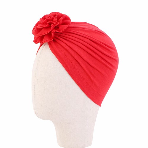 Kids Baby Girls Beanie Flower Head Cover Hats Islamic Arab Caps Pleated Cap Hat - Picture 11 of 29