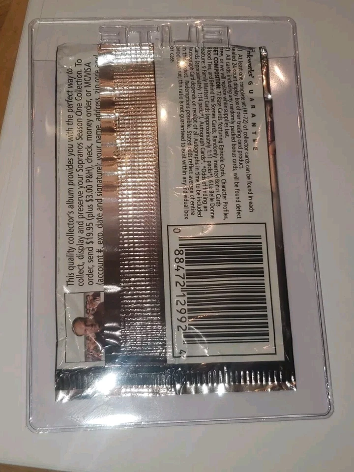 Juego completo de tarjetas coleccionables de los Soprano temporada 1 2005 1-72 Inkworks HBO PLUS WRAPPER Foto 4 de 4