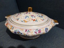 ANCIENNE SOUPIERRE LIMOGES DECOR FLORALE LOURIOUX FOECY?P LANTERNIER?LE TALLEC?