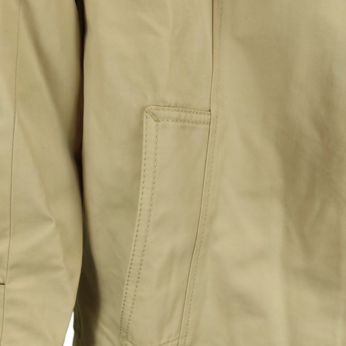 lands end womens coat beige hooded collared zip up pockets size medium free pp - Picture 8 of 11