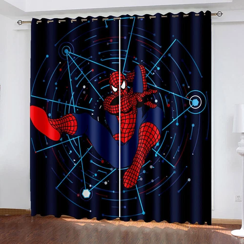 Marvel Spiderman 3D Dicke Verdunkelung Schlafzimmer Vorhänge Thermo Ring Top Ösen Geschenk - Bild 14 von 20