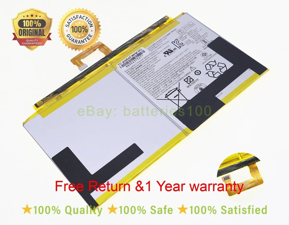 Nova bateria original Lenovo Pad Pro 2021 TB-J706F TB-J716F L20D2P31 L20B2P31 - Imagem 2 de 4