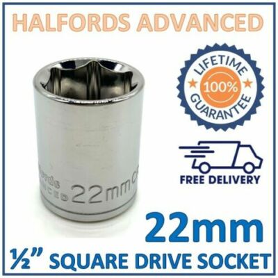 Halfords Advanced 22 mm 1/2 Zoll Vierkant 6-Punkt-Buchse - Neu - lebenslange Garantie