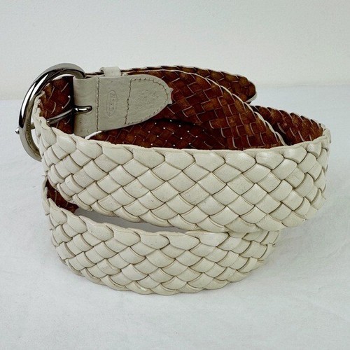 Talbots Vintage Ivory White Braided Belt - Picture 3 of 6