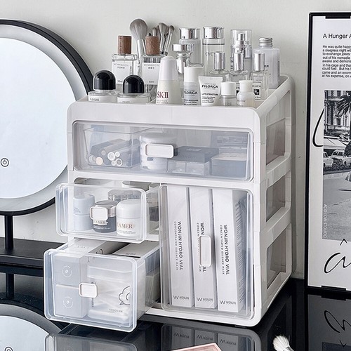 Makeup Organiser Drawers Cosmetic Skincare Storage Box Desktop Stationery Holder - Picture 20 of 23