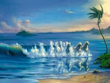 Ceramic Backsplash Tile Mural Horse Animal Kitchen/Bathroom - Galloping Waves