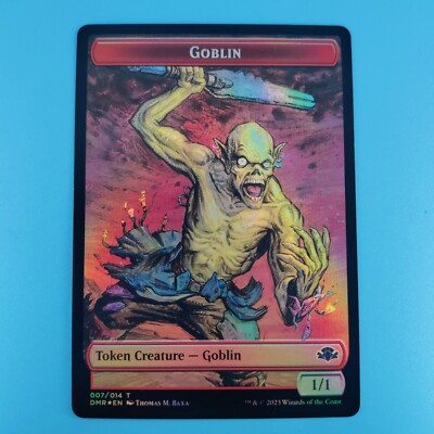 2023 MTG Dominaria Remastered #001 & 007 GOBLIN & BIRD Token C FOIL DUAL CARD