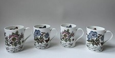 STAFFORDSHIRE Elizabethan Fine Bone China 4 Mug Set Butterfly Floral -C10