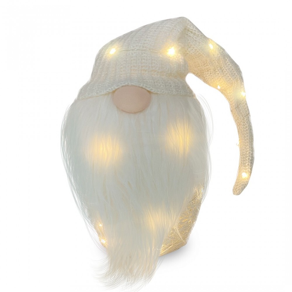 Gnome 104 cm lumineux crème, la tendresse d'un Noël scandinave chez vous