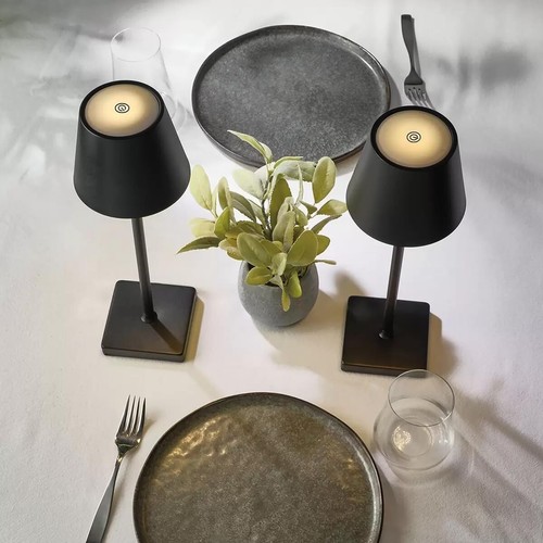 New Mikasa Rechargeable 14-inch LED Lamps with Touch Control Set of 2 Black - Picture 9 of 17