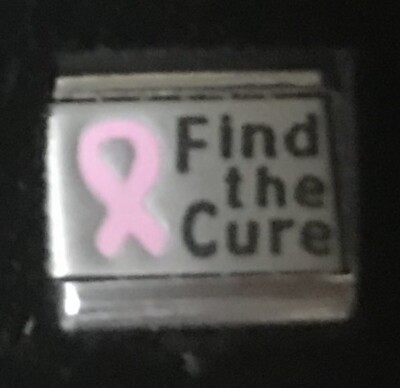 Find the Cure Ribbon Laser Italian Charm Link 9MM K18