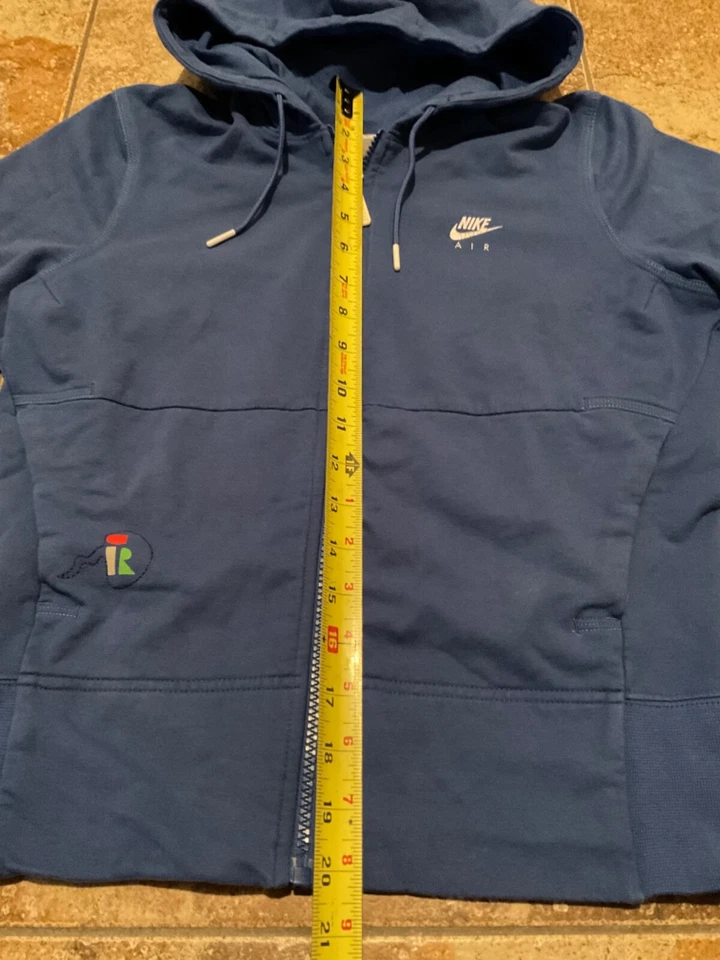 VINTAGE NIKE AIR HOODIE ( WOMENS SMALL ) ZIP-UP EMBROIDERED BLUE PREOWNED - Image 3 of 4