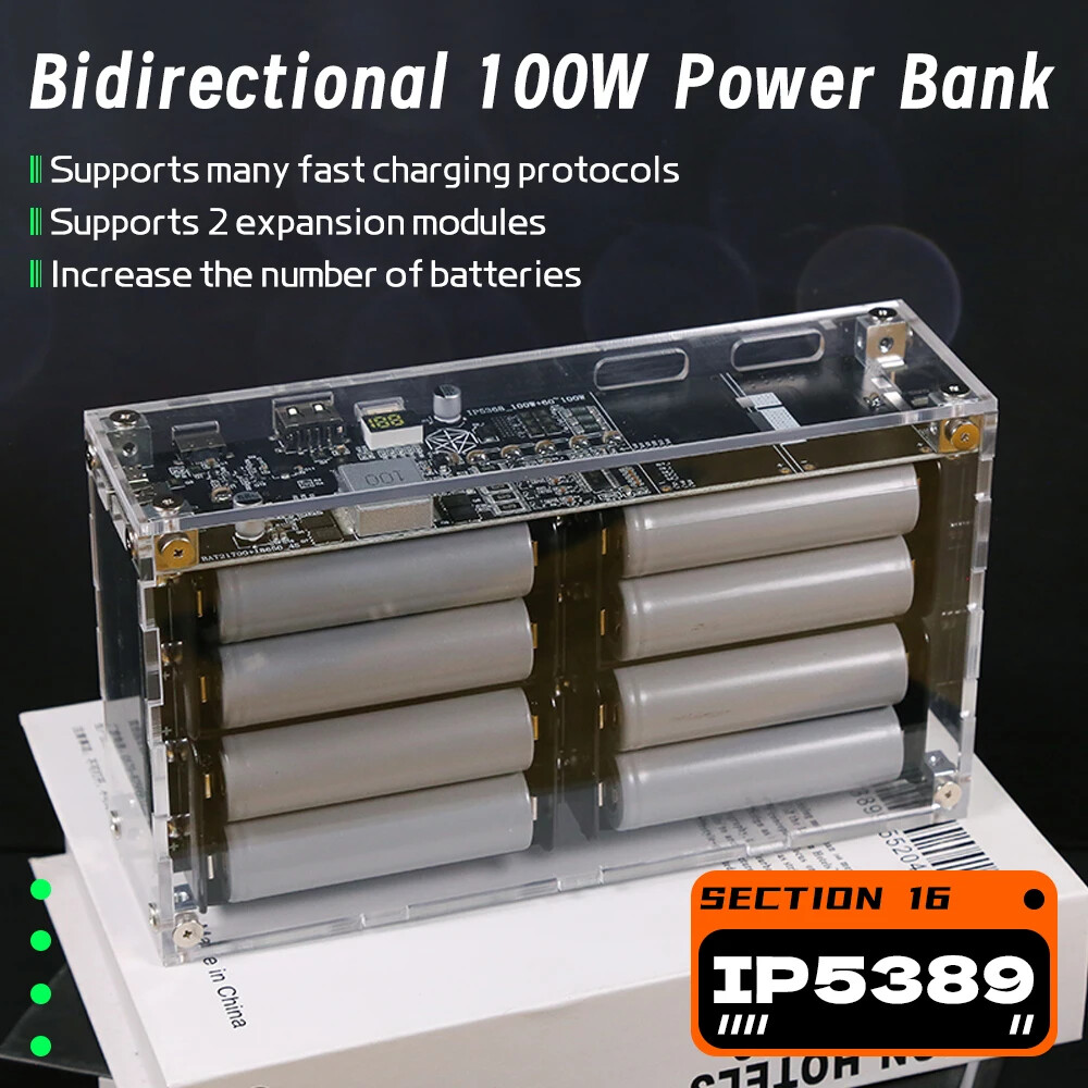Power Bank Acrylic High Capacity NoWelding Detachable Laptop Phone Fast Charging-image
