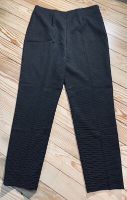 Tommy Hilfiger Womens Black Slim Straight Check Gingham Pants Size 