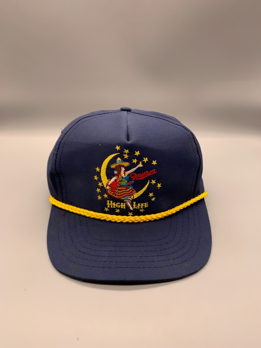 VINTAGE Miller High Life Hat Cap Strap Back Blue Universal  display picture 1