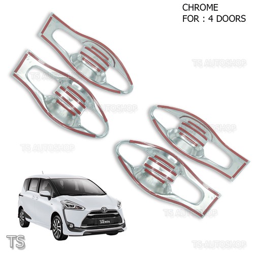 Door Handle Bowl Insert Cover Chrome V2 Fits Toyota Sienta Xp170 2017 - 2018 - Picture 2 of 5