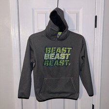 Old Navy Youth Size L 10/12 Gray Hoodie Beast, Beast , Beast