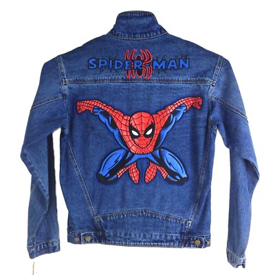 ジャケット・アウター SPIDER DENIM JACKET SPIDER-MAN, MEN'S DENIM JEAN JACKETS, 100% COTTON LIMITED