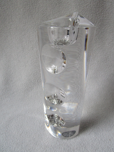 Lisa Mori Austria Design Kerzenständer Glas Bleikristall signiert schöne Form - Picture 2 of 10