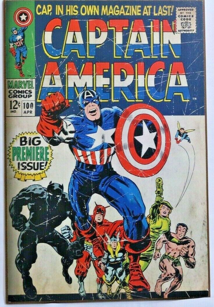 Marvel Captain America Comic Style Wood Wall Art | eBay