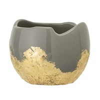Bloomingville: Teelichthalter 7 X 6 Cm, Steingut, GrüN / Gold, Ostern,