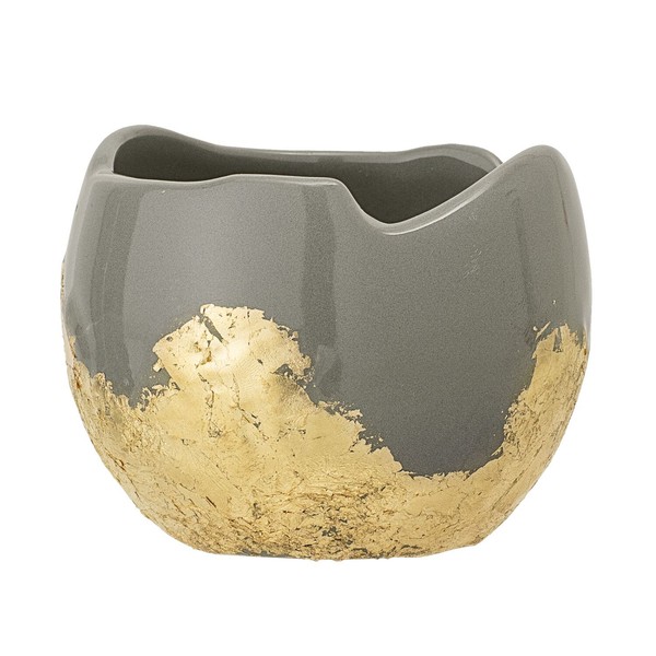 Bloomingville: Teelichthalter 7 X 6 Cm, Steingut, GrüN / Gold, Ostern,-image