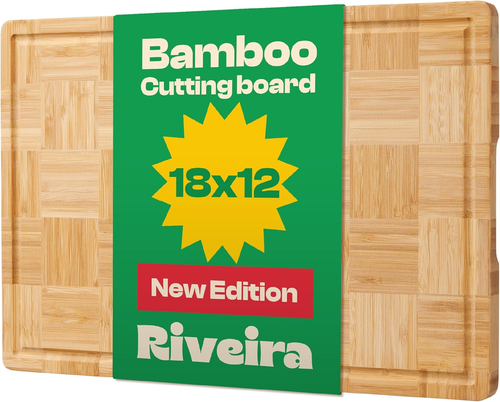 Bamboo End Grain Wood Cutting Board – Gourmet Bamboo Grandeur: 18 X 12 Wooden Cu - Picture 11 of 12