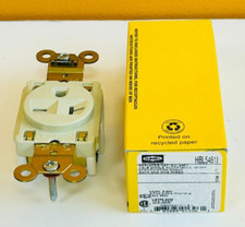 Hubbell HBL5461l 20 A, 250 V, 5000 W, 2-Pole, 6-20R, Ivory Receptacle. New!