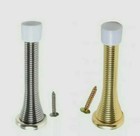 2 X DOOR STOP CHROME BRASS SPRING STOPPER STOPS SPIRAL BUFFER SPRINGS EASY FIT