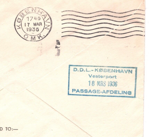 GB KGV SILVER JUBILEES Franking Air Cover BA 1936 FIRST FLIGHT DENMARK MA100 - Picture 4 of 10