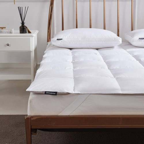 Beautyrest Mattress Topper Full Cotton Blend 90-Feather 10-Down Fiber in White - Picture 3 of 5