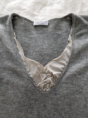 Brunello Cucinelli Cashmere Sweater Gray Women ExSmall - Picture 3 of 11