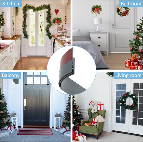 Paquete de 2 protectores de aislamiento de polvo de ruido inferior tapón de tiro debajo de la puerta gris de 39" - Imagen 5 de 7