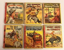 (6) 1949 Little Tex "Swap It" Books Mini Illustrated Cowboy Stories LOT K12