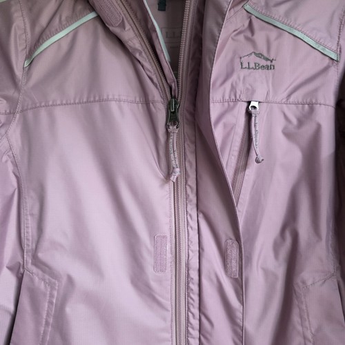 L.L. Bean Ripstop Girls Trail Model Rain Jacket Mauve Lavander Size 8 - Picture 9 of 19