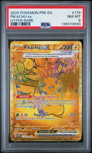 Pikachu ex 179/131 Sv: Prismatic Evolutions Holo PSA 8