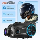 Fodsports FX60C Motorcycle Intercom Bluetooth Helmet Headset HD4K 10 Riders WIFI