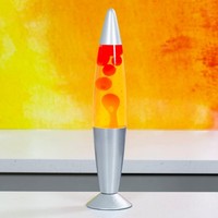 Global Gizmos 48850 16 Red and Yellow Lava Lamp / Silver Base / Retro Nostalgi