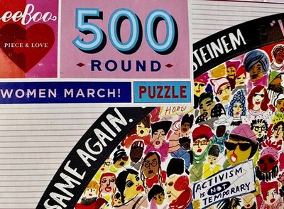 Eeboo round jigsaw puzzle NEW 500 pieces womens historical march sealed box nice