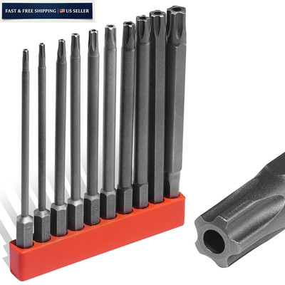 LMXMGRG 10pcs 5 Point Security Torx Bit Set Star Bits 5 point, 100mm/4inch