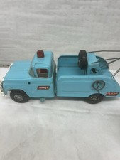 ORIGINAL 1950-60'S BUDDY L TRUCK PRESSED STEEL SEAFOAM BLUE WRECKER TOW TRUCK