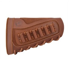 Leather Rifle Shotgun Buttstock Shell Holder Fit .357 .308 .22LR 12GA 16GA