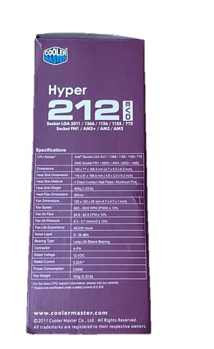 Cooler Master - Hyper 212 EVO READ - Open box - No Bracket Or Screws - Afbeelding 10 van 11
