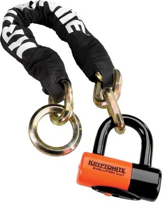 Kryptonite New York Cinch Ring Chain 1275 and Evolution Disc Lock Keyed 70cm