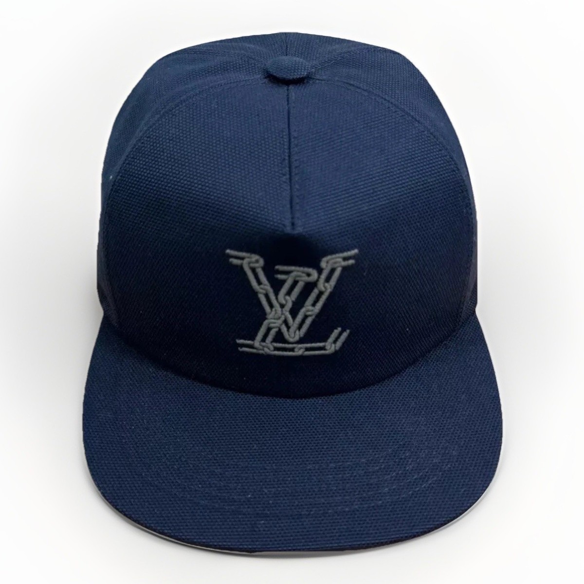 Louis Vuitton By Virgil Abloh Mp2590 Chain Embroidred Cap Navy